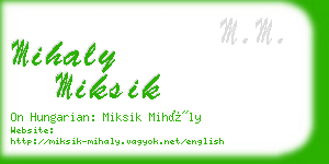 mihaly miksik business card